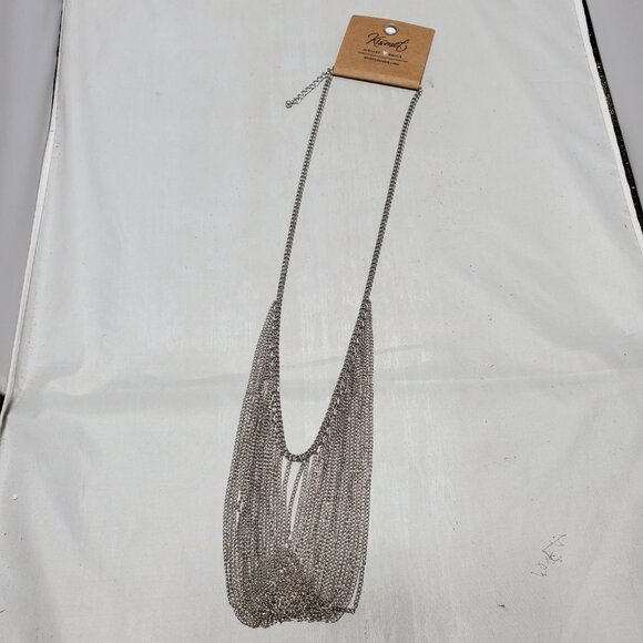 Kismet Silver Cascading Waterfall Bib Necklace - Picture 6 of 9